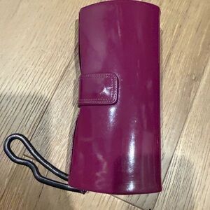 REISS Glossy Purple Clutch